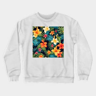 Tropical Flowers Pattern 1 Crewneck Sweatshirt